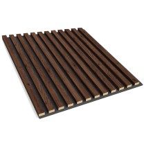 Walnut slats on felt 60x60 cm decorative wall strips on felt