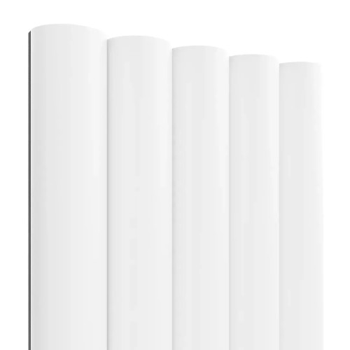 White fluted wall panel with rounded vertical half-round profiles.