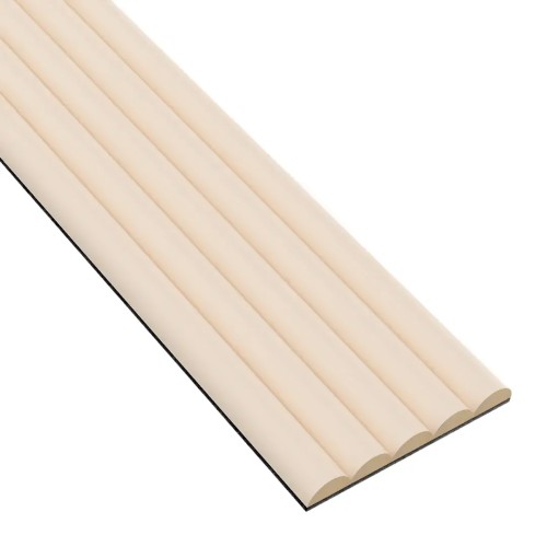 Beige fluted panel with half-round profiles, a decorative wall strip.