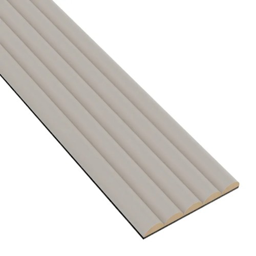 A cashmere-coloured fluted wall panel with four half-round mouldings and a visible cross-section.