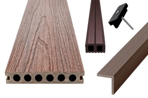 PREMIUM composite system for a 20m2 terrace - DARK BROWN