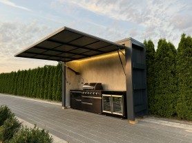 SKY OUTDOOR KITCHEN WITH AUTOMATIC OPENING LED 340x240x90