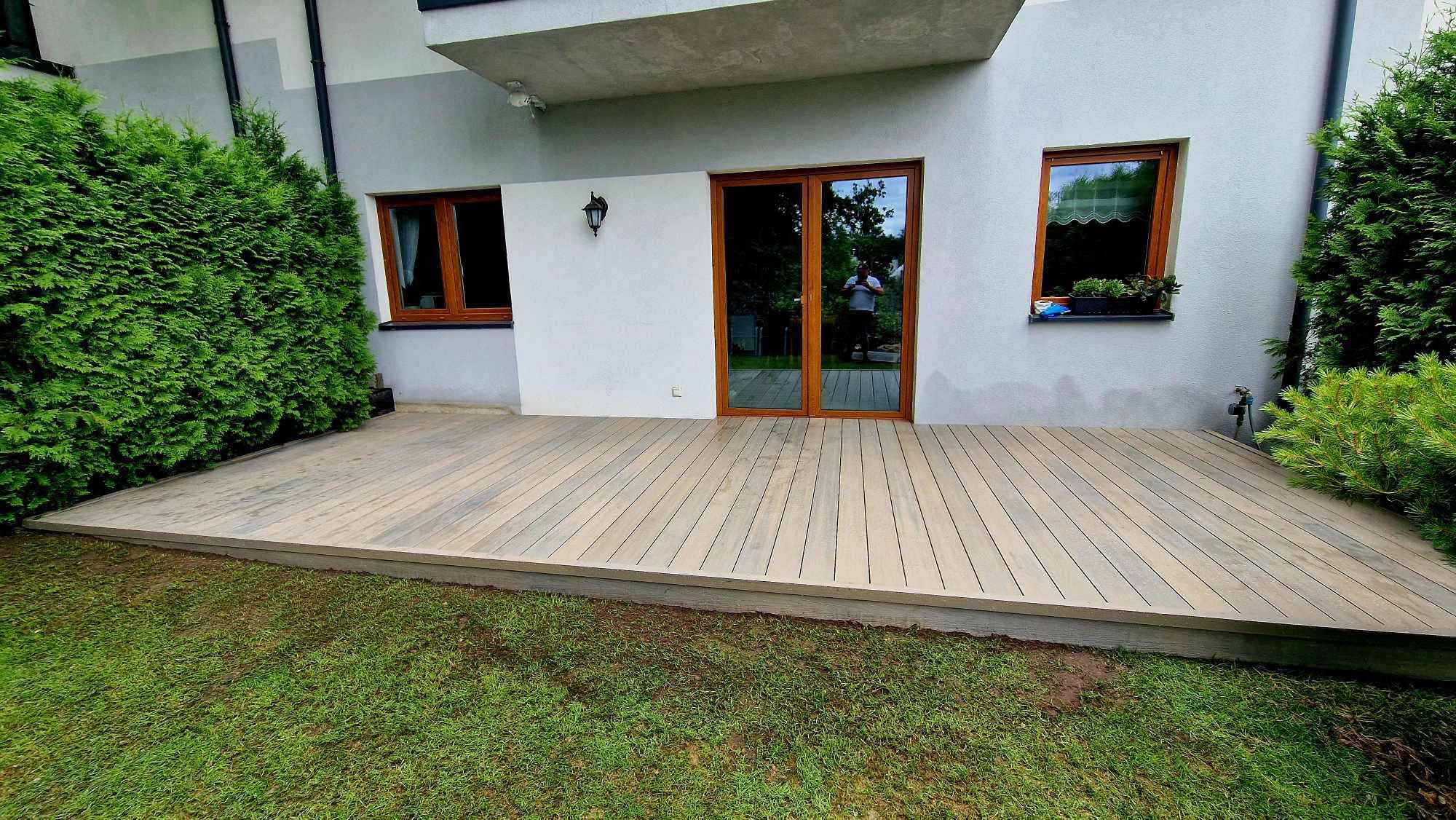 light grey grooved premium decking board